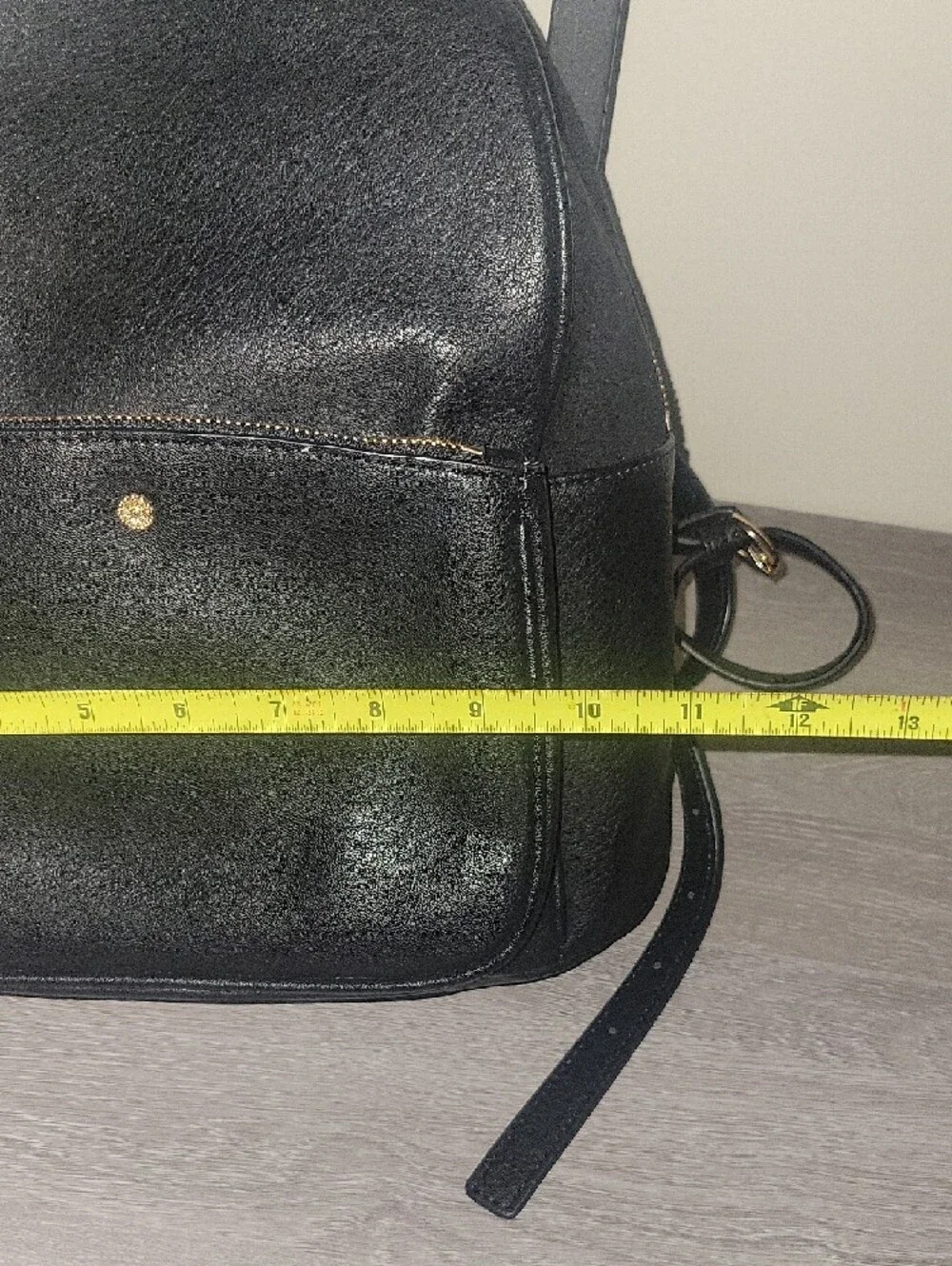 Lauren Conrad Classic Black Faux Leather Backpack with Front Zip Pocket